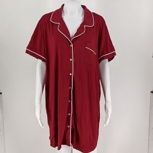In'Voland Red Button Down Night Gown Plus Size 24W